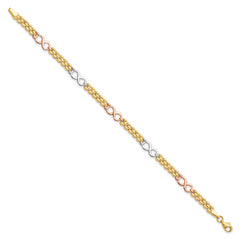 10K Tri-color Reversible Infinity Bracelet