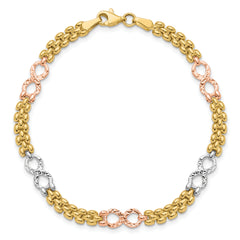 10K Tri-color Reversible Infinity Bracelet