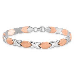 10K Rose and White Gold X/O Fancy Bracelet