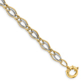 10K Yellow w/Rhodium-plated Polished Bracelet