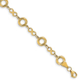 10K Polished Textured Infinity Link Bracelet