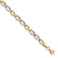 10K Tri-color Polished D/C Bracelet