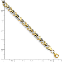 10K Rhodium-plated Polished D/C Bracelet