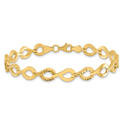 10K Polished Fancy D/C Link Bracelet