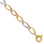 Tri-Color Link Bracelet in 10K Tri-Color Gold, 7.2 Inch - Sophia Jewelers