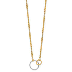 10k Two-tone Polished Link Necklace