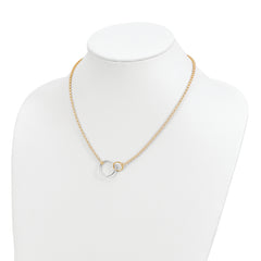 10k Two-tone Polished Link Necklace
