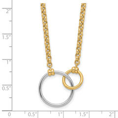 10k Two-tone Polished Link Necklace