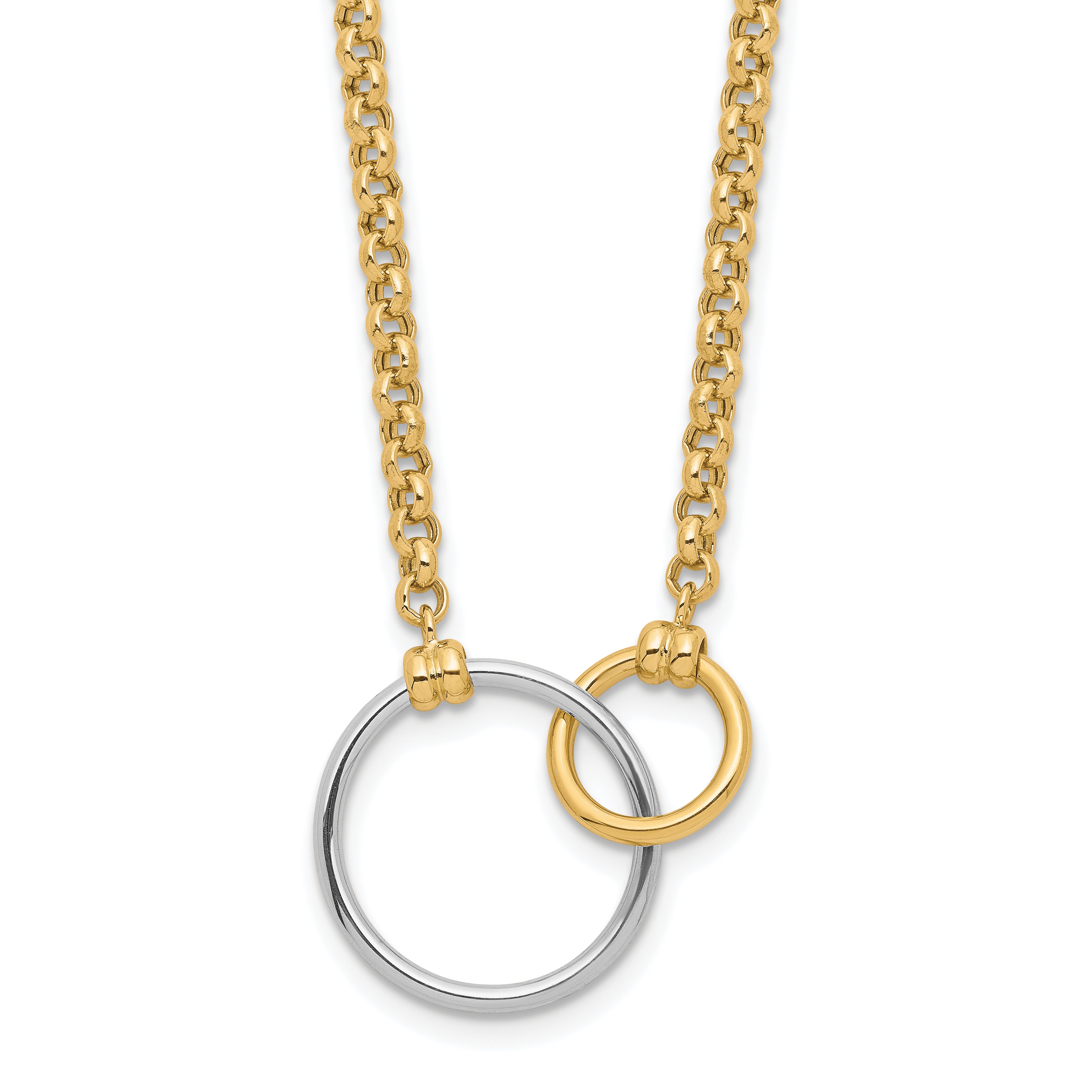 10k Two-tone Polished Link Necklace