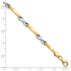 10k Two-tone Polished and Brushed Bracelet