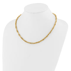 10K Polished Fancy Link w/1in ext. Necklace