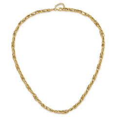 10K Polished Fancy Link w/1in ext. Necklace