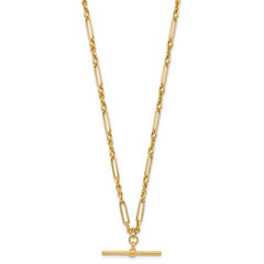 10K Polished Fancy Link Bar Necklace