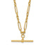 10K Polished Fancy Link Bar Necklace