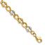 Beaded Fancy Link Bracelet in 10K Two-Tone Gold, 7.5 Inch - Sophia Jewelers