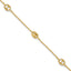10K Polished and Textured Fancy 10in Plus 1in ext. Anklet