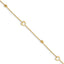 10K Polished and Dia-cut Heart 10in Plus 1in ext. Anklet