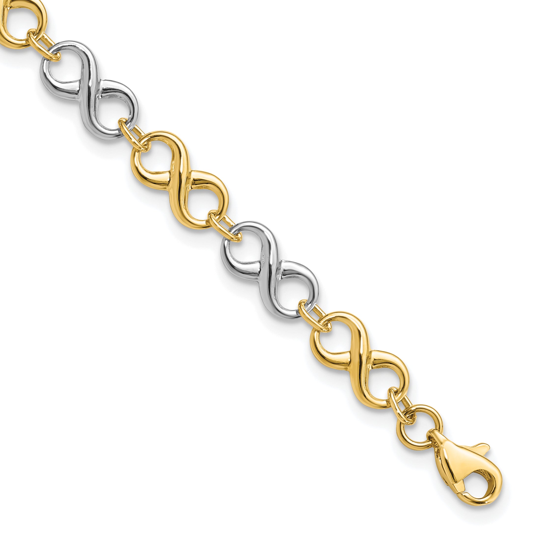 10K Two-tone Polished Infinity Bracelet