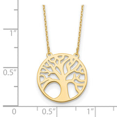 10K Polished Tree of Life Necklace