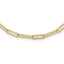 10K Polished and Textured Paperclip Link Necklace