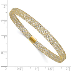10K with Rhodium-plating Polished Stretch Bangle