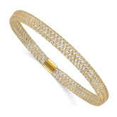 10K with Rhodium-plating Polished Stretch Bangle
