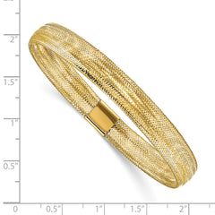 10K Polished Mesh Stretch Bracelet