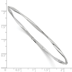 10K White Gold Polished Twisted Slip-on Bangle
