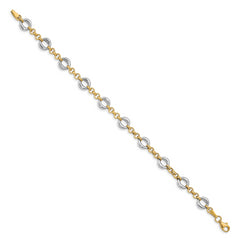 10K Two-tone Polished Fancy Link Bracelet