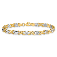 10K Two-tone Polished Bracelet