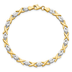 10K Two-tone Polished Bracelet
