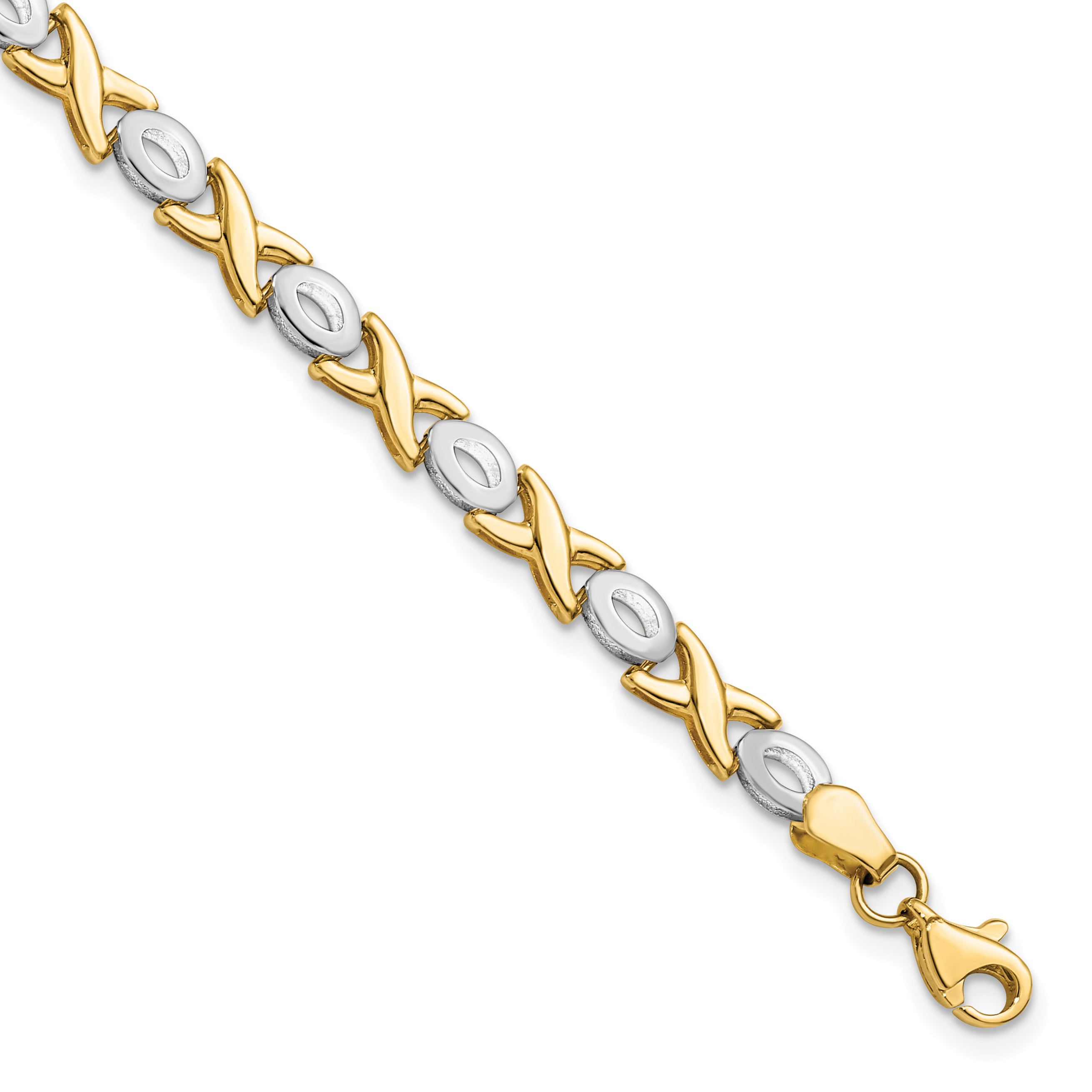 10K Two-tone Polished Bracelet