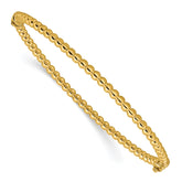 10K Polished Beaded Hinged Bangle