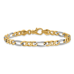 10k Two-tone 5.8mm Hand Polished Fancy Link Bracelet