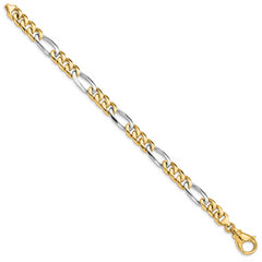 10k Two-tone 7.85mm Hand Polished Fancy Link Chain