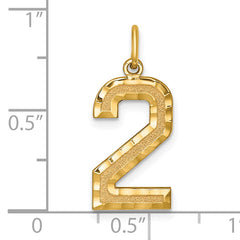 10ky Casted Large Diamond Cut Number 2 Charm