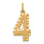 10ky Casted Large Diamond Cut Number 4 Charm