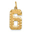 10ky Casted Large Diamond Cut Number 6 Charm
