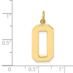 10k Large Polished Number 0 Charm
