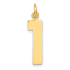 10k Large Polished Number 1 Charm
