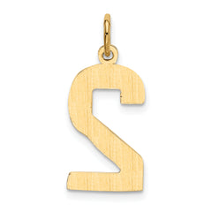 10k Large Polished Number 2 Charm