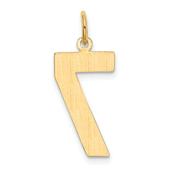 10k Large Polished Number 7 Charm