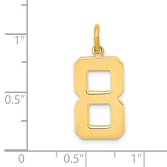 10k Large Polished Number 8 Charm