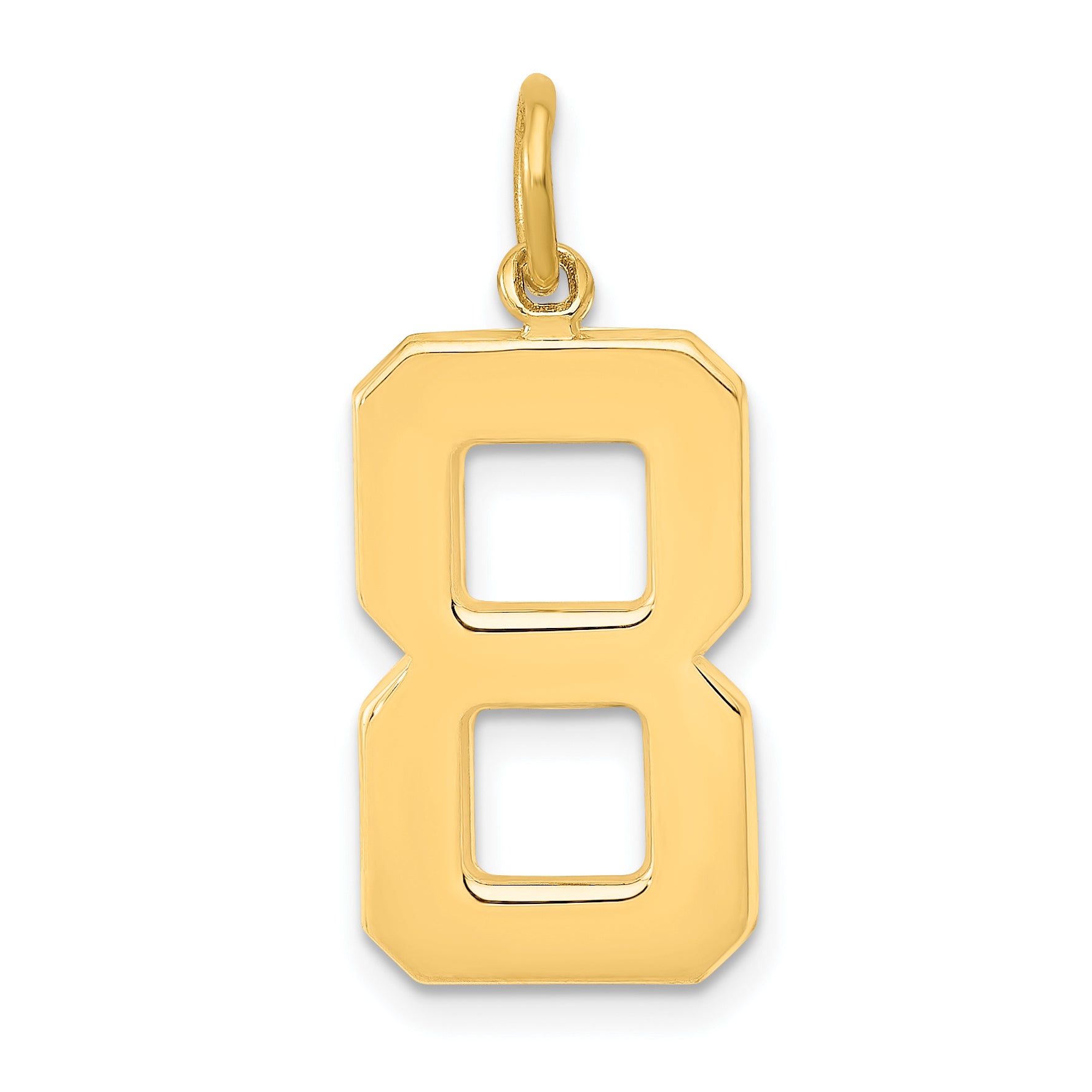 10k Large Polished Number 8 Charm