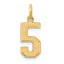 10k Medium Satin Number 5 Charm