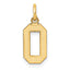 10k Small Satin Number 0 Charm