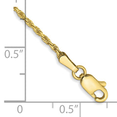 10k 1.3mm D/C Machine Made Rope Chain Anklet