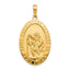 Large Oval Saint Christopher Medal Pendant in 10K Yellow Gold, 36mm - Sophia Jewelers