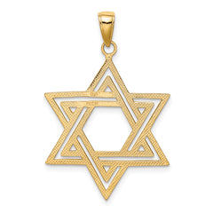 10k Solid Polished Star of David Charm