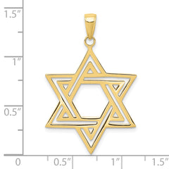10k Solid Polished Star of David Charm